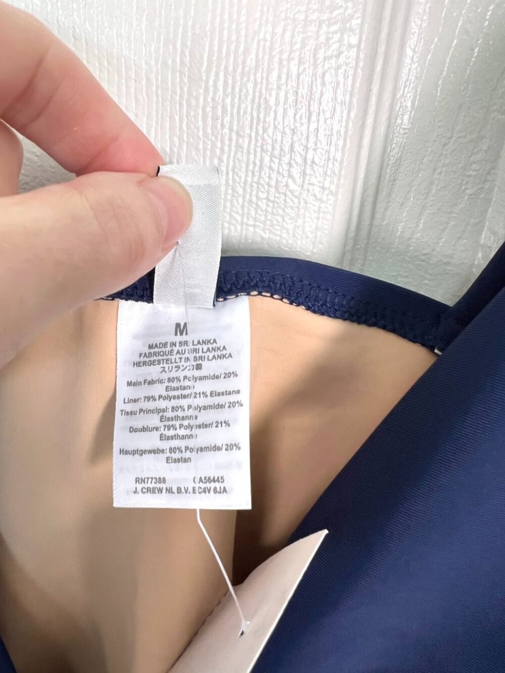 J.Crew Factory Ruched Tankini Top Antique Navy Size Med NWT - Picture 5 of 8